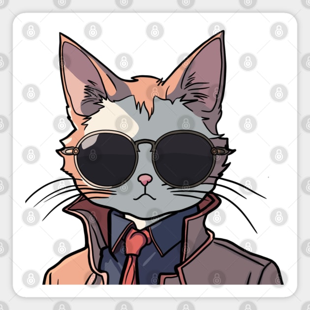 Detective Cat Magnet by FallenClock